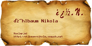Öhlbaum Nikola névjegykártya